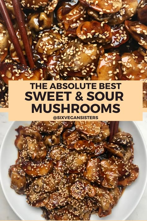 Sticky Mushrooms Vegan, Vegan Japanese Side Dishes, Sweet Mushroom Recipes, Asian Marinated Mushrooms, Chinese Food Mushrooms, Vegan Asian Mushroom Recipes, Asian Stuffed Mushrooms, Keto Asian Side Dishes, Healthy Vegan Side Dishes