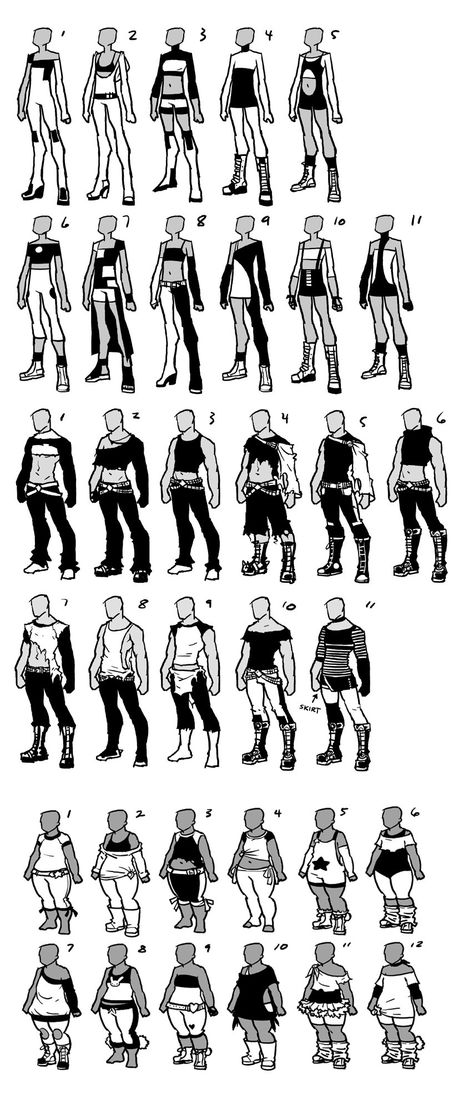 Drawing Bases With Clothes, Clothes Ideas Drawing Character Design, Clothing For Character Design, Cool Clothing Designs Drawing, Drawing Outfit References, Male Drawing Outfit Ideas, Oc Clothing Design, Accessories Drawing Reference, Character Design Ideas Clothes