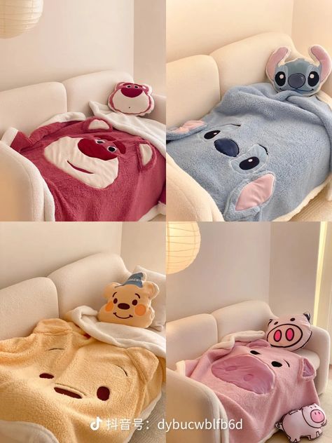 Disney Gaming Setup, Kawaii Furniture, Barang Aesthetic, Disney Blanket, Desain Pantry, Cute Furniture, Cute Diy Room Decor, Cute Blankets, Study Room Decor