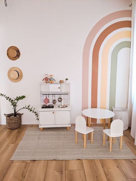 Pastel Gender Neutral Nursery, Boho Childrens Room, Kids Rooms Inspo, Kids Bedroom Inspiration, Girl Nursery Room, Nursery Room Design, Baby Room Inspiration, Nursery Room Inspiration, Kids Interior Room