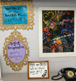 Cassie Stephens: In the Art Room: A Virtual Tour of the Art Room Art Class Posters, Art Classroom Posters, Art Classroom Organization, Art Room Organization, Elementary Art Classroom, Art Room Posters, Art Classroom Ideas, Art Bulletin Boards, Art Classroom Management