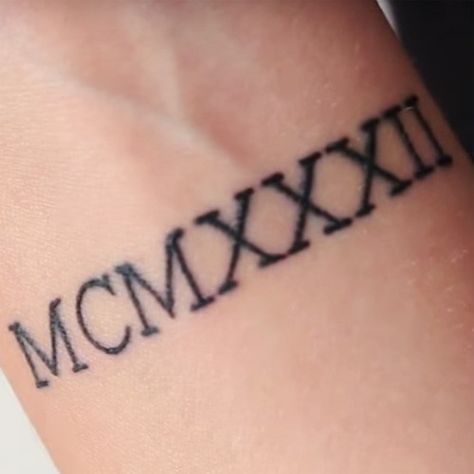 Roman Numeral Wrist Tattoo, Roman Numeral Numbers, Numeral Numbers, Numbers Tattoo, Tattoo Number, Inner Arm Tattoos, Roman Numeral Tattoos, Number Tattoos, Body Suit Tattoo