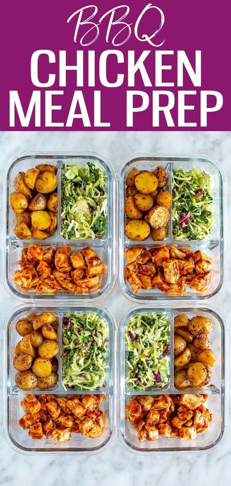 Bbq Chicken Meal Prep, Potatoes And Kale, Easy Meal Prep Lunches, Meal Prep Lunch, Baked Bbq Chicken, Prep Lunch, Best Meal Prep, High Protein Meal Prep, Healthy High Protein Meals