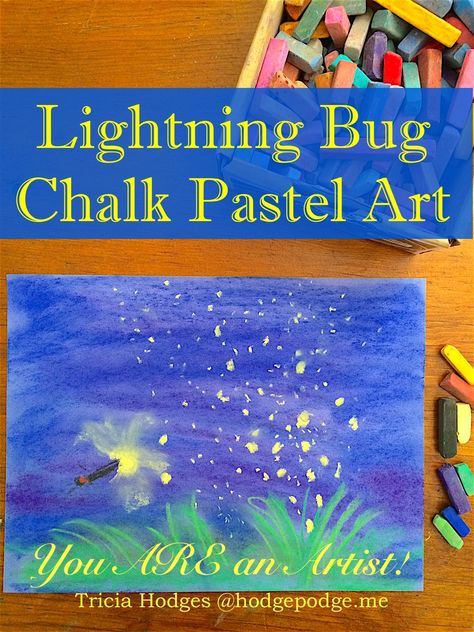 Pastel Art Tutorial, Firefly Art, Chalk Pastel Art, Summer Art Projects, Lightning Bug, 2nd Grade Art, Chalk Pastel, Pastel Sec, Oil Pastel Art