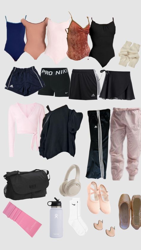 #dance #ballet #balletcore #pointeshoes #nike #adidas #contemporary #pinterest #inspo Ballet Sport Outfit, Adidas Dance Outfit, Tap Class Aesthetic, Dance Warmups Clothes, Modern Ballet Outfit, What To Wear To Ballet Class Outfit, Dance Practice Outfits Ballet, Jazz Outfit Dance, Dance Inspired Outfits