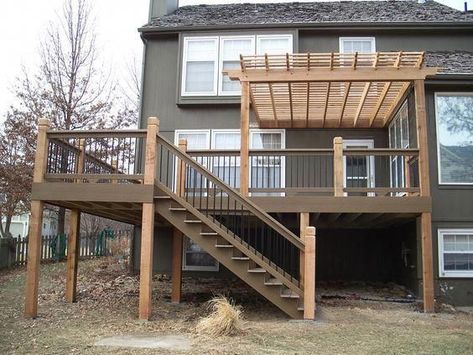 Remodelando la Casa: Second Story Deck Ideas for Your Backyard Second Story Deck Ideas, Second Story Deck, Pergola Diy, Cheap Pergola, Patio Pergola, Patio Deck Designs, Building A Pergola, Pergola Lighting, Pergola Attached To House