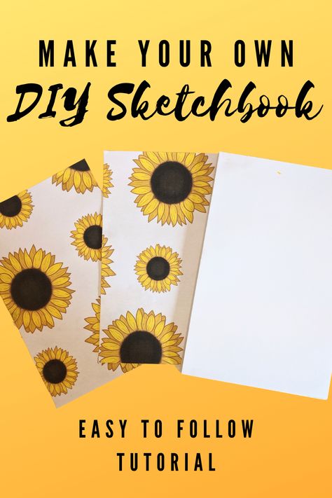 How To Make Your Own Sketchbook, How To Make A Sketch Book, How To Make A Sketchbook Diy, How To Make A Sketchbook, Diy Sketchbook Cover, Making A Sketchbook, Diy Sketchbook, Flower Drawing Ideas, Handmade Sketchbook