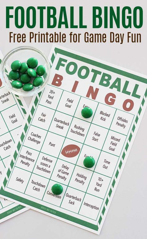 Football Bingo, Super Bowl Bingo, Football Party Games, Sports Party Games, Superbowl Party Games, Football Super Bowl, Superbowl Game, Football Theme Party, Super Bowl Football