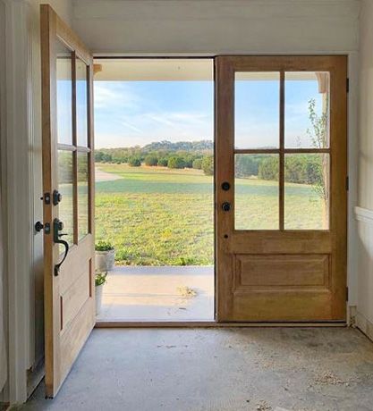 Double Front Doors | Solid Wood Exterior Doors from Simpson Winding Driveway, Double Front Entry Doors, Double Door Entryway, Solid Wood Front Door, Front Door Inspiration, Farmhouse Blue, Double Doors Exterior, French Doors Exterior, Double Front Doors