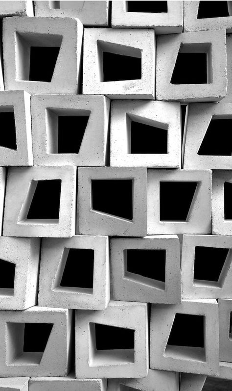 Ventilation Block, Decorative Concrete Blocks, Breeze Blocks, Tropical Design, Materials And Textures, Concrete Decor, Facade Architecture, Concrete Blocks, 인테리어 디자인