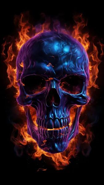 fire skull wallpaper by amazing collection - Download on ZEDGE™ | 5495 Red Skulls Wallpaper, Red Skull Wallpaper Aesthetic, Orange Skull Wallpaper, Hd Skull Wallpapers Dark, Fire Skull Wallpaper, Skull On Fire Wallpaper, Fire Skull, Colorful Skull Art, Louis Vuitton Iphone Wallpaper