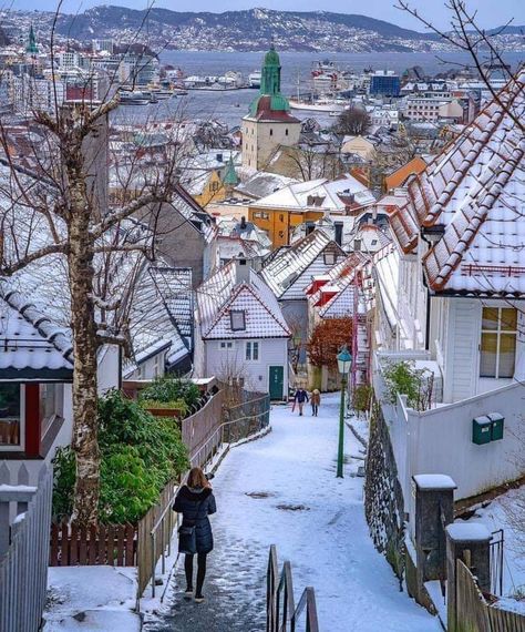 Bergen Norway Winter, Norway Winter, Deco Paint, Snow Photography, Bergen Norway, Visit Norway, Winter Images, Travel Images, Travel Beauty