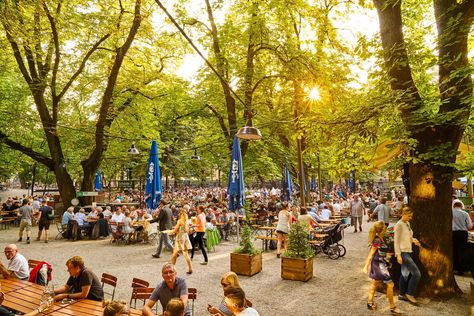 The Ultimate Guide to Munich’s Breweries and Beer Halls German Biergarten, Polka Music, Traveling Europe, Beer Hall, German Beer, Beer Garden, Best Beer, Beer Steins, Travel And Leisure