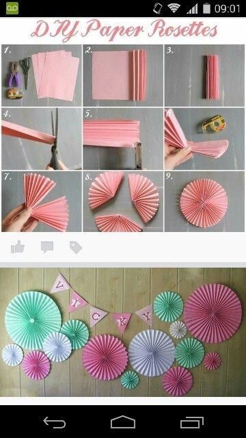 Anniversaire Diy, Party Fans, Paper Rosettes, Paper Fan, Eid Decoration, Diy Birthday Decorations, Tissue Paper Flowers, Kraf Diy, Paper Fans