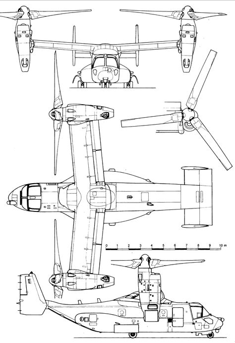 V-22 Osprey blueprint Bell 212, Blueprint For 3d Modeling, V 22 Osprey, Rc Plane Plans, F 35 Lightning, F 35 Lightning Ii, Stealth Aircraft, Mechanical Engineering Design, Flying Vehicles