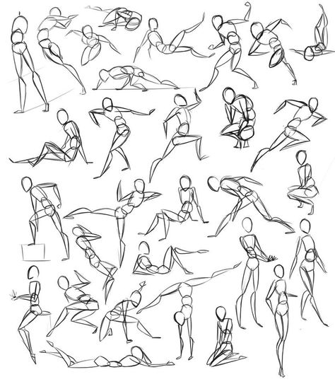 Pose Practice, Human Figure Drawing, Different Poses, Figure Sketching, Gesture Drawing, Figure Drawing Reference, Body Drawing, Reference Poses, Drawing Practice