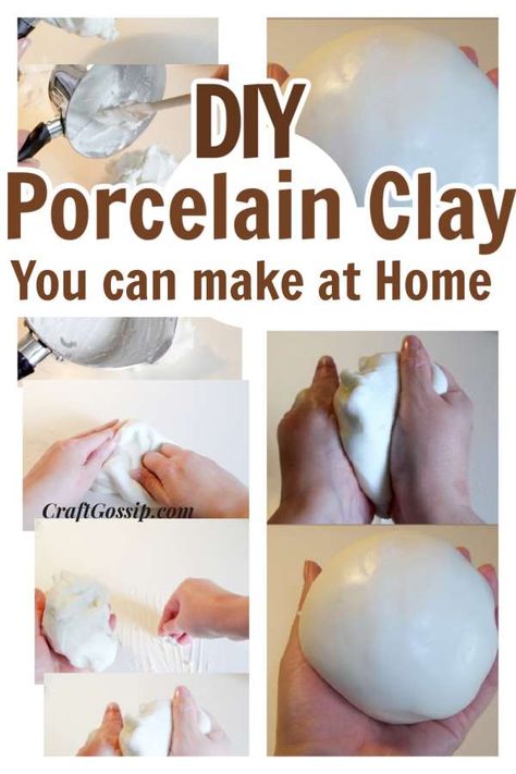 DIY Tutorial For Making Your Own Cold Porcelain Clay – Polymer Clay Working With Clay Ideas, Making Decorative Items, Diy Molds For Clay, Diy Porcelain, Homemade Clay Recipe, Homemade Polymer Clay, Itsekovettuva Savi, Clay Recipe, Cold Porcelain Clay