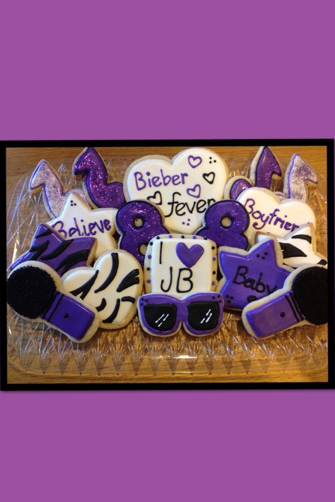 Justin Bieber sugar cookies Justin Bieber Cake, Justin Bieber Party, Justin Bieber Birthday, 20th Birthday Party, 21st Party, Football Birthday Party, Bff Birthday, Shoes Girl, Birthday Party Theme Decorations