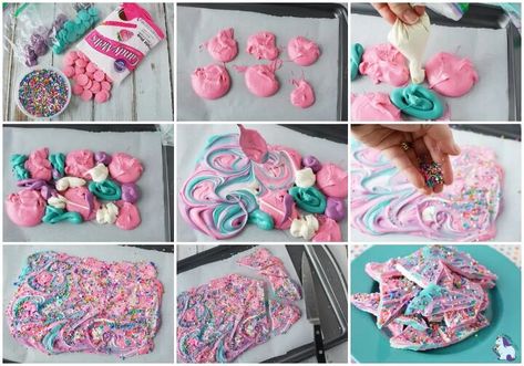 Unicorn Bark Recipe, Unicorn Bark, Melted Candy, Bark Candy, Unicorn Party Food, Unicorn Treats, Unicorn Desserts, Unicorn Themed Birthday Party, Magic Cake