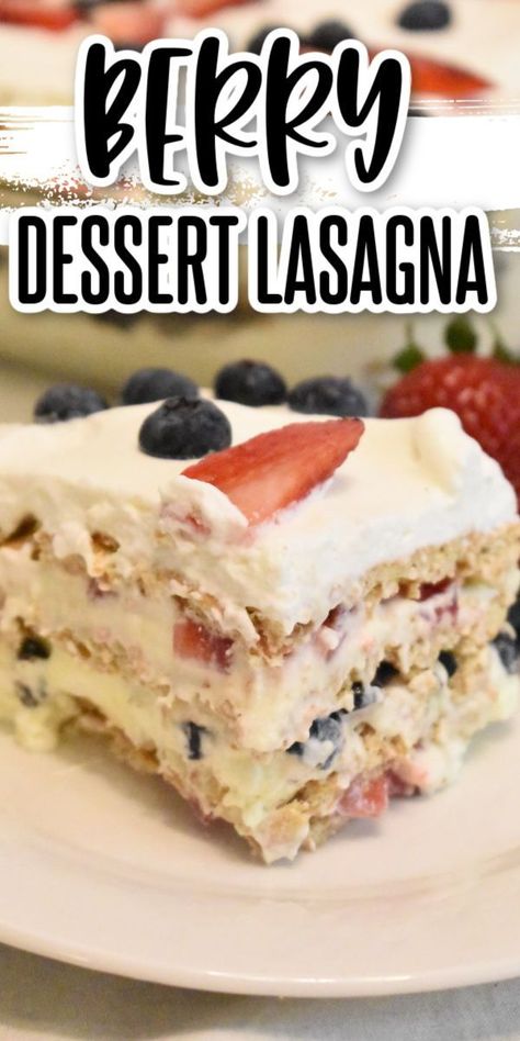 Berry Ice Box Cake, Ice Box Cake, Peanut Butter Oatmeal Bars, Recipes With Whipping Cream, Homemade Graham Crackers, Berry Dessert, Seasonal Treats, Icebox Cake, Cracker Recipes