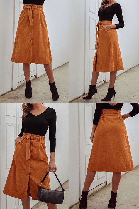 Tennis Skirt Outfit, Trendy Fall Outfits, Church Outfits, Mid Length Skirts, Outfit Inspo Fall, Fall Fashion Outfits, Casual Fall Outfits, Fashion 2020, Business Casual Outfits