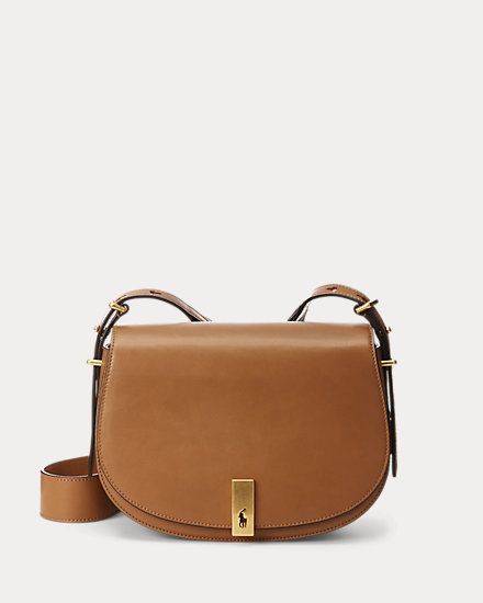 Ralph Lauren Bag, Classic Crossbody Bag, 18th Bday, Brown Leather Crossbody Bag, Ralph Lauren Bags, Ralph Lauren Leather, Polo Pony, Sustainable Leather, Leather Saddle Bags