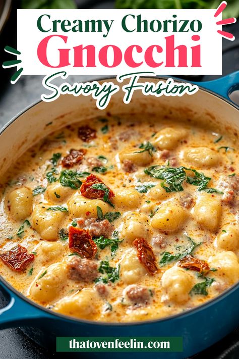 Spicy Chorizo Soup, Lamb Chorizo Recipes, Recipes With Chorizo Sausage Links, Gnocchi Chorizo Recipes, Recipes With Ground Chorizo, Creamy Chorizo Gnocchi, Wednesday Dinner Ideas Easy, Chorizo Links Recipes, Chorizo Gnocchi Recipe