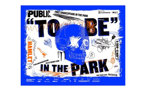 Shakespeare in the Park 2023 Shakespeare In The Park, Summer Traditions, Paula Scher, Public Theater, Campaign Posters, Cross Hatching, Writing Assignments, Theatre Poster, Blue Poster