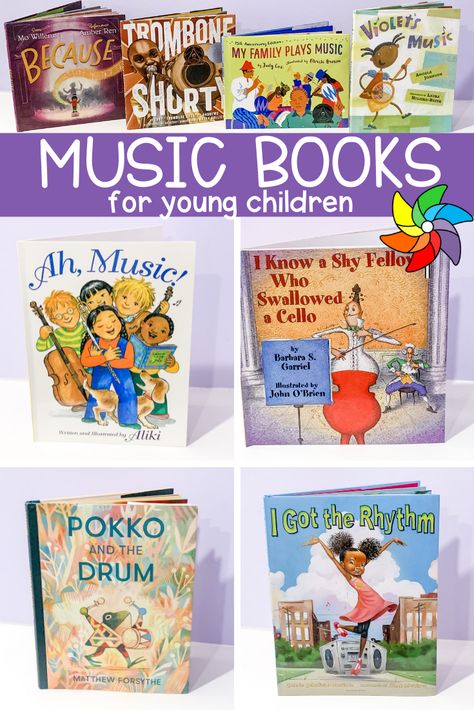 Books About Music For Preschool, Preschool Music Curriculum, Music Study Preschool, Music Study Creative Curriculum, Music And Movement Preschool, Preschool Music Theme, Movement Preschool, Abc Preschool, Senses Preschool