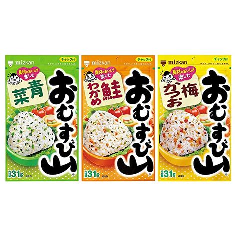 Amazon.com: "Omusubi Yama" Seasoning to mix for rice balls Assortment 1.1oz 3types Japanese Sprinkle Mizkan Ninjapo : Grocery & Gourmet Food Tempura Mix, Japanese Food Packaging, Rice Packaging, Rice Snacks, Japanese Packaging, Food Package, Seasoned Rice, Japanese Snacks, Rice Balls