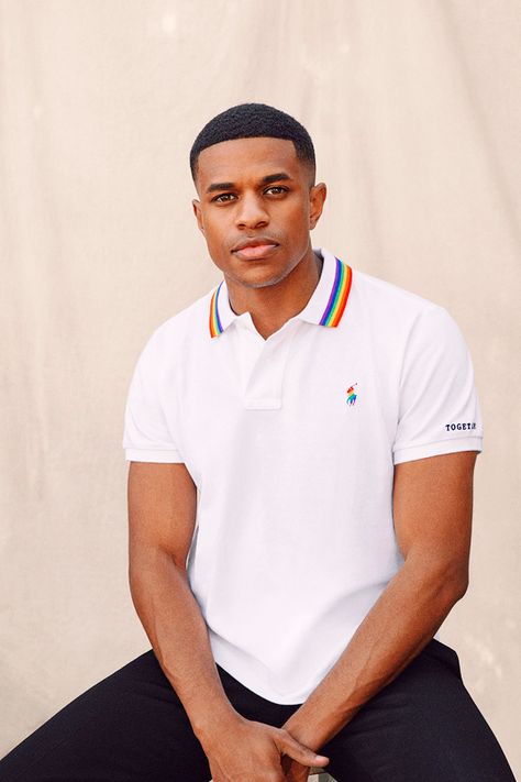 JEREMY POPE Ralph Lauren’s “We Stand Together” Pride Campaign - 2020 Jeremy Pope, Pride Campaign, Lee Jordan, Black Actors, Male Poses, Black Men Fashion, My Crush, Celebrity Crush, Black Men