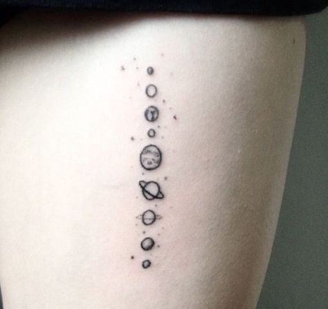 30 Tiny Tattoo Ideas for Major Inspiration Solar System Tattoo, Catrina Tattoo, Planet Tattoos, Handpoke Tattoo, Hand Poked Tattoo, Space Tattoo, Poke Tattoo, Dream Tattoos, Little Tattoos