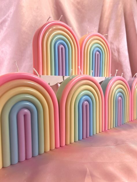 Rainbow Candle Aesthetic, Candles Making, Rainbow Candle, Rainbow Arch, Candle Aesthetic, Pride Rainbow, Rainbow Pride, Candle Making, Reign