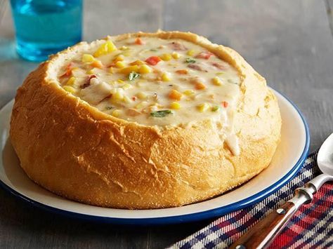 Get Corn and Cheese Chowder Recipe from Food Network Corn And Cheese, Corn Chowder Recipe, Chowder Recipe, Pioneer Woman Recipes, Soup Chili, Ree Drummond, Corn Chowder, Chowder Recipes, Bread Bowls