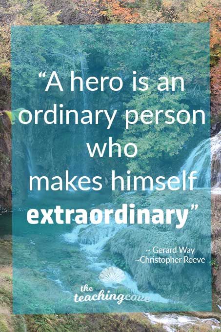 What is a hero? An ordinary person who makes himself extraordinary.  Need help finding your heroes, idols or role models? How can you start a path to a new life, live a motivated and fulfilled life and be who you want to be? Click the pin to read today's post on heroes, and join The Teaching Cove for FREE weekly motivational posters, English teaching printables, organizational hacks, and more! https://www.teachingcove.com What Is A Hero, Home Quote, Mompreneur Quotes, Teaching Printables, Special Needs Mom, Hero's Journey, Learn To Dance, Mindset Quotes, Leadership Skills