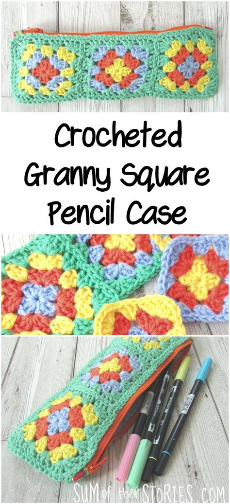 Square Pencil Case Pattern, Crochet Granny Square Pencil Case, Crochet Patterns Pencil Case, Crochet Pencil Case No Zipper, Granny Square Makeup Bag, Crochet Pencil Pouch, Square Pencil Case, Granny Square Purse, Crochet Pencil Case