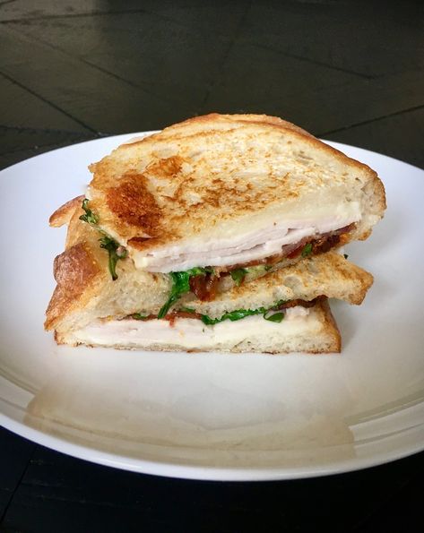 Turkey Bacon Panini, Bacon Panini, Tomato Aioli, Panini Recipe, Panini Recipes, Oven Roasted Turkey, Sundried Tomato, Fine Cooking, Cooking For A Crowd