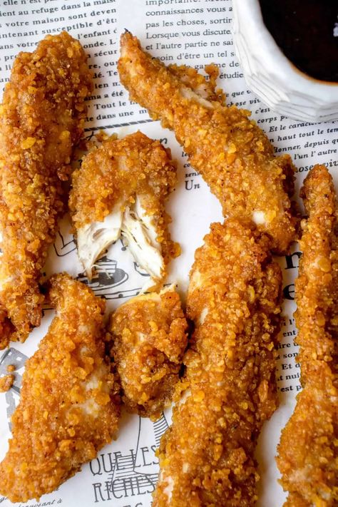 Gluten Free Chicken Tenders Recipe (Egg Free) • Heal Me Delicious Gluten Free Chicken Strips, Gluten Free Chicken Fingers, Gluten Free Baked Chicken, Gluten Free Chicken Tenders, Baked Chicken Strips, Chicken Tenders Recipe, Gluten Free Chicken Recipes, Plantain Chips, One Pan Chicken