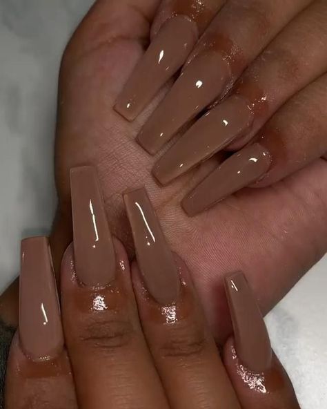 (paid link) Everything You Should Know back You get Nail Tips. Brown Skin Acrylic Nails, Acrylic Nail Colors For Brown Skin, Winter Tapered Square Nails, Nails Acrylic Brown Skin, Mocha Acrylic Nails, Acrylic Nails Nude Colors, Nude Nails Brown Skin, Brown Ombre Acrylic Nails, Nude Nails On Brown Skin