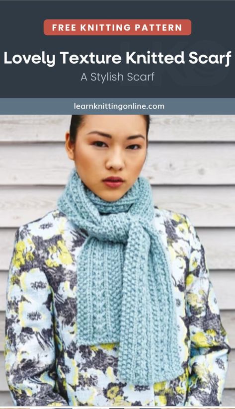 Create this unique Knitted Scarf for a cozy and stylish addition to your winter wardrobe. The soft and warm texture of the scarf is perfect for keeping you warm during chilly days The vibrant colors and intricate patterns will make you stand out in any crowd. This scarf is also a great gift for your loved ones who appreciate handmade items.| More free knitting patterns and tutorials at learnknittingonline.com Knitting For Dummies, Honeycomb Scarf, Learn Knitting, Easy Scarf Knitting Patterns, Free Knitting Patterns For Women, Knitting Patterns Free Scarf, Scarf Patterns, Knit Baby Sweaters, Free Scarf