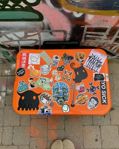 ~ getting ready for serious adventures ~ it all starts with stickers ~ of course! all my friends are coming with me 🌲🏝️☀️🏕️🚙 can’t get over the quality of my @yeti cooler, slicky orange surface & supercooling powers 🧊🖤 2 slap sessions gonna need to do another 🙂 #cooler #stickers #getteady #adventure #daretobedifferent #stickerbomb #everything #letsgo #yeti #catchoo #stickerfriends #stickers #stickerart #stickerlove #stickerlife #letssticktogether Cooler Stickers, Yeti Cooler, Sticker Bomb, Sticker Art, Get Over It, Getting Ready, Of Course, Canning, Orange