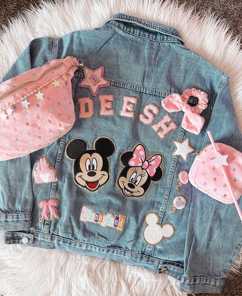 The sweetest jacket for such a fun instagrammer that we love to collab with @deeshiland 🤍🤍🤍 Outfit Disney, Sewing And Embroidery, Disney Jacket, Disneyland Outfits, Lady A, Diy Disney, Stoney Clover, Disneyland Trip, Custom Theme