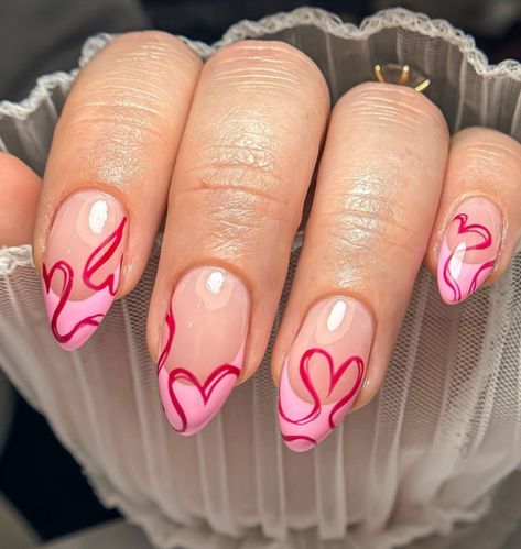 Simple Fall Nails, Cute Simple Nails, Heart Nail, Nagel Tips, Gel Nail Tips, Nail Designs Valentines, Nail Forms, Heart Nails, Valentine's Day Nails