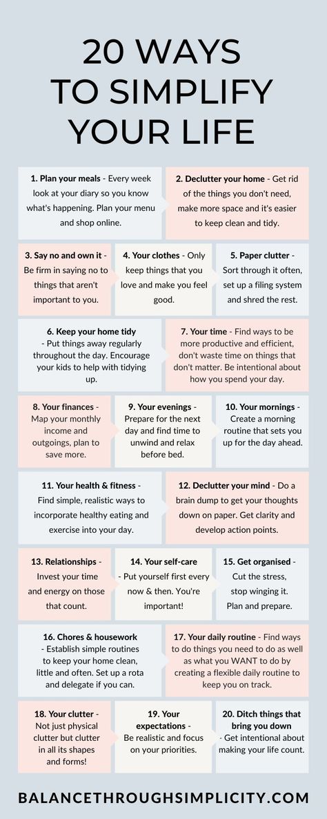 20 ways to simplify your life How To Live Life To The Fullest Tips, Small Ways To Improve Your Life, How To Envision The Life You Want, 20 Ways To Simplify Your Life, How Meditation Can Change Your Life, Life Changing Habits, Learning To Let Go, Self Care Bullet Journal, Simplifying Life