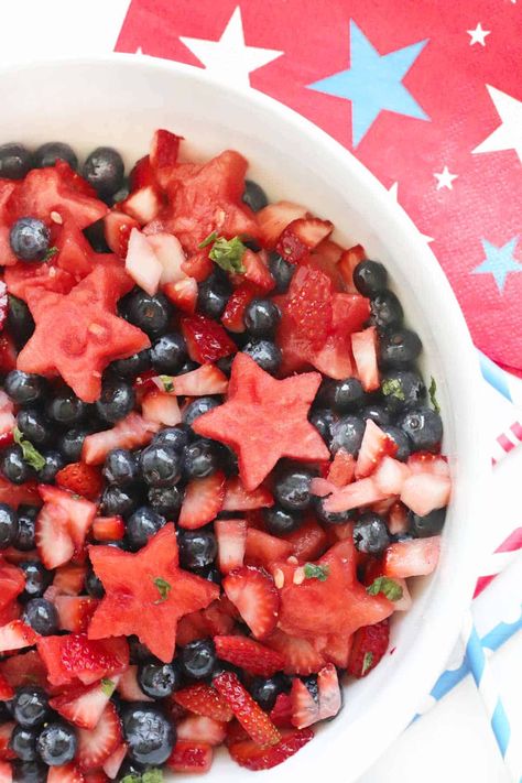 Watermelon Fruit Salad, Watermelon Dessert, Berry Fruit Salad, Memorial Day Foods, Dressing For Fruit Salad, Honey Lime Dressing, Fruit Salad Recipe, Coconut Chia Pudding, Gluten Free Sides