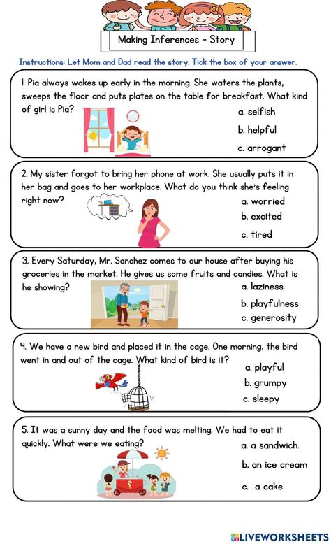 Making Inferences Worksheet, Inferencing Activities, Homework Activities, Making Inferences, Sight Word Practice, Paragraph Writing, Context Clues, Word Practice, Formative Assessment