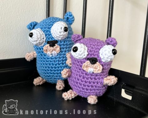 Go Gopher Amigurumi - Low-sew Golang Gopher, Unique Amigurumi, Amigurumi Design, Crochet Mens Hat, Thanksgiving Crochet, Baby Sweater Patterns, Crochet Bookmarks, Crochet Videos Tutorials, Christmas Crochet Patterns