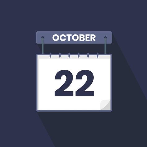 22nd October calendar icon. October 22 calendar Date Month icon vector illustrator October Calendar, Date Month, Calendar Icon, Calendar Date, Dates, Illustrator, For Free, Clip Art