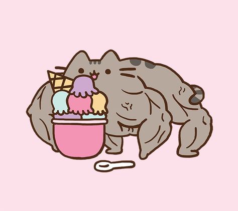 Pusheen it to the limit. - image Drawing Meme, Human Body Drawing, Cookbook Design, Buff Bunny, Cat Doodle, Pusheen Cat, Doodle Ideas, Animal Doodles, Little Doodles