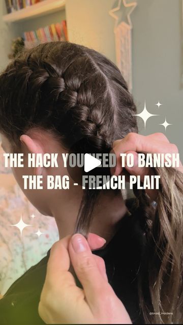 Braid Maidens™️- Annis - We teach you braiding and we braid you on Instagram: "Remember the anti-bagging hack for #dutchbraids last summer?

Well… it’s a slightly different technique to banish the bag on a #frenchplait …

Watch and learn.

Then give it a go 💥 

Who knew? 🤷‍♀️" How To Do Fake French Braids, 2 Plaits Hairstyles For School, French Braid Hack Simple, 2 Hair Braids, Low Braid Hairstyles, Fake French Braid, French Braid Hack, Preschool Hair, Braid Hacks